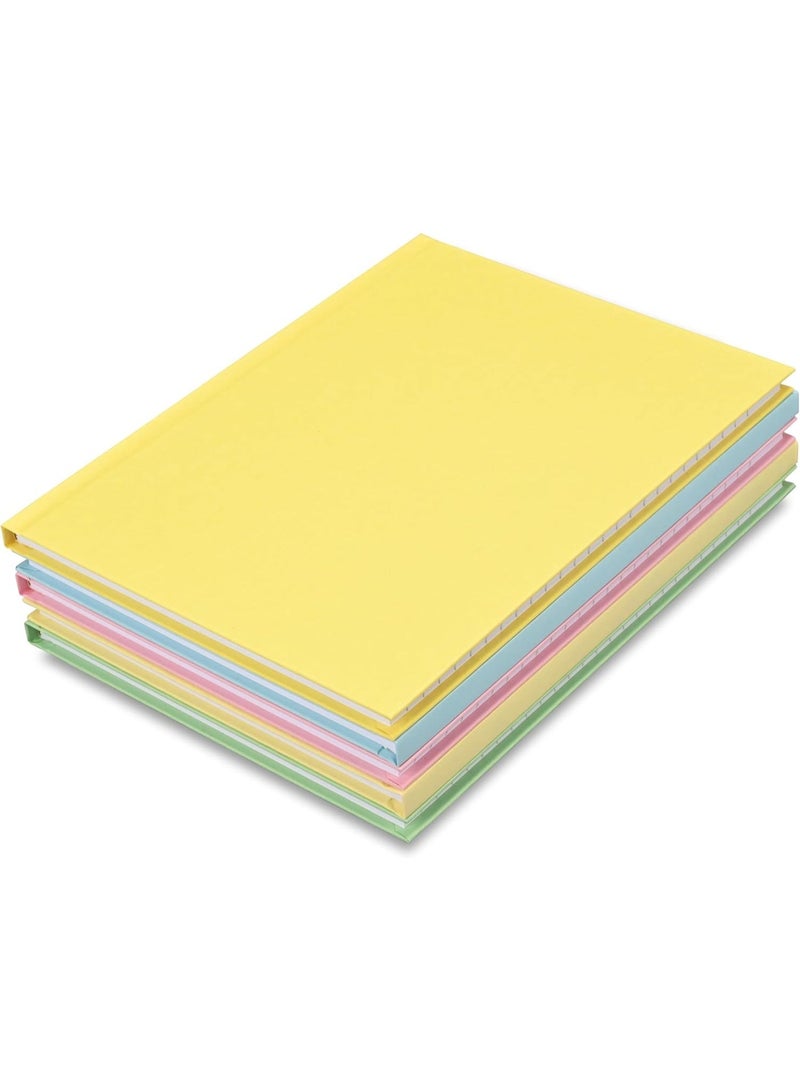 FIS Notebook, 9x7" (230x177mm) Size, Hard Cover, 80 Sheets White Paper, Single Line Ruling, Pack of 5, Assorted Pastel Colors, Ideal for School, Office & Home Use - FSNB9X7PASST80 - Image 1